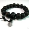 N3625 bracelet homme perles bois et acier inoxydable