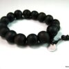 N3625b bracelet homme perles bois et acier inoxydable
