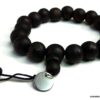 N3625terc Bracelet homme perles bois et acier inoxydable