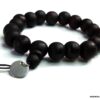 N3625terh Bracelet homme perles bois et acier inoxydable