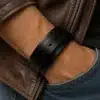 N3627b Bracelet de force artisanal mixte en cuir véritable marron - Bijoux bracelets hommes en ligne Ninanina