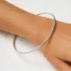 N3635b Bracelet jonc fin Argent plaqué fil rond 2 mm epaisseur - Bijoux bracelets femmes en ligne Ninanina