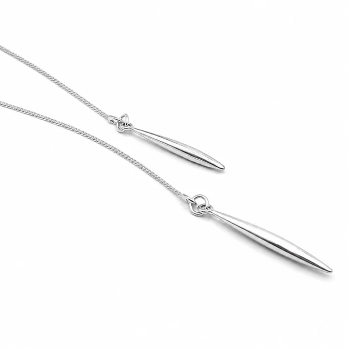 N3637e Collier long femme - Sautoir plaqué Argent maille serpent - Bijoux colliers femmes en ligne Ninanina