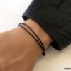 N3650 Bracelet homme cordon cuir minimaliste réglable - Bijoux Bracelets hommes en ligne Ninanina