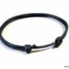 N3650a Bracelet homme cordon cuir gris réglable