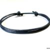 N3650b Bracelet homme cordon cuir gris réglable