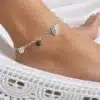 N3662 Chaine de cheville pendentif coeur plaqué argent femme - Bijoux de ieds femmes en ligne Ninanina