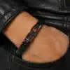 N3692b Bracelet Fantaisie homme large cuir tressé noir métal argenté - Bijoux bracelets hommes en ligne Ninanina