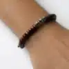 N3708 Bracelet cordon cuir et perles de bois réglable - Bijoux bracelets hommes en ligne Ninanina