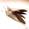 N3722a Boucles D'oreilles Plumes naturelles Créoles Argent - Bijoux Boucles d'oreilles en ligne Ninanina