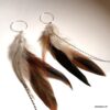 N3722d Boucles D'oreilles Plumes naturelles Créoles Argent - Bijoux Boucles d'oreilles en ligne Ninanina