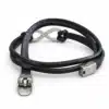 N3736C Bracelet 8 infini Acier inoxydable argent homme cuir 2 tours - Bijoux bracelets hommes en ligne Ninanina