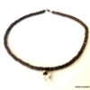 N3757c Collier dent de requin homme rondelles bois coco - Bijoux Colliers en ligne Ninanina