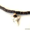 N3757e Collier dent de requin homme rondelles bois coco - Bijoux Colliers en ligne Ninanina