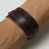 N3775 Bracelet cuir homme 3 tours message personnalisé à la main - Bijoux bracelets persnnalisés en ligne Ninanina