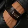 N3775b Bracelet cuir homme 3 tours message personnalisé à la main - Bijoux bracelets persnnalisés en ligne Ninanina