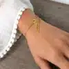 N3786 Bracelet Femme Pendentif aile d'ange Acier inoxydable doré - Bijoux bracelets femmes en ligne Ninanina