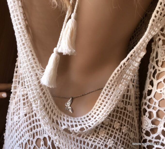 N3797d Chaine de taille femme papillon Acier inoxydable argent - Bijoux de corps en ligne Ninanina