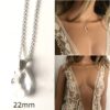 N3810 Sautoir Swarovski sublime goutte cristal Argent femme - Bijoux Colliers en ligne Ninanina