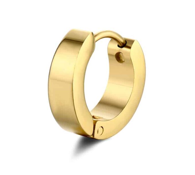 N3813d Créole homme noire Acier Inoxydable argenté Homme - Bijoux Boucles d oreilles en ligne Ninanina