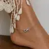 N3823 Chaine de cheville acier inoxydable symbole infini - Bijoux de pieds femmes en ligne Ninanina