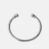 N3834b Bracelet jonc homme argent plaqué ouvert réglable - Bijoux Bracelets Joncs en ligne Ninanina