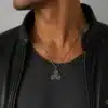 N3856a Collier triskel Acier inoxydable argenté homme - Bijoux colliers hommes en ligne Ninanina