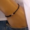 N3859c Bracelet cordon cuir infini argent 925 massif - Bijouterie en ligne Ninanina