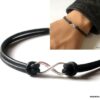 N3859c Bracelet infinity femme Argent 925 cordon cuir noir - Bijoux Bracelets en ligne Ninanina
