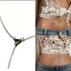 N3863a Chaine de taille triangle Argent 925 massif pour femme - Bijoux Chaines en ligne Ninanina