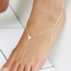 N3864 Chaîne de Pied Femme en Argent 925 Massif avec Motif Triangle – Bijou Artisanal Fait Main en France - Bijoux de pieds en ligne Ninanina