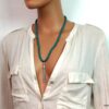 N3877b collier coco turquoise pompon argent