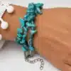 N3894a Bracelet femme enroulé 3 tours howlite turquoise - Bijoux bracelets femmes en ligne Ninanina