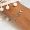 N3910b Bracelet personnalisé infini Argent 925 massif pour femme -Bijoux bracelets femmes en ligne Ninanina