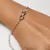 N3910C Bracelet personnalisé infini Argent 925 massif pour femme -Bijoux bracelets femmes en ligne Ninanina