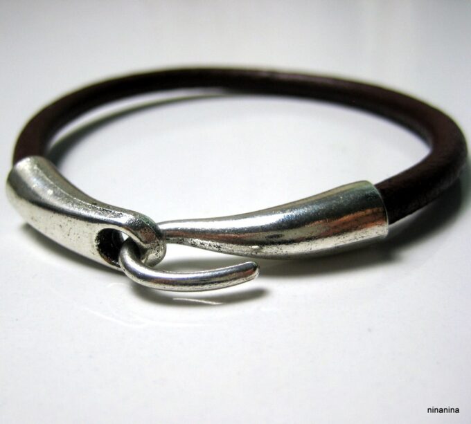 N3922b_bracelet_cuir_crochet_metal_argente