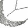 N3930a Collier Plastron Ethnique Femme Feuille Métal Argent - Bijoux Colliers Plastrons en ligne Ninanina