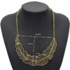 N3931h Collier Plastron Femme Or Feuilles En Métal Doré - Bijoux Colliers Femmes en ligne Ninanina