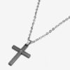 N3936f Collier croix chrétienne noire Acier inoxydable long - Bijoux Colliers en ligne Ninanina