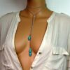 N3941k_collier_long_acier_inoxydable_et_turquoise