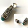N3968 Pendentif funéraire Argent 925 massif Et Turquoise bleue - Bijoux funéraires en ligne Ninanina