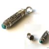 N3968c Pendentif funéraire Argent 925 massif Et Turquoise bleue - Bijoux funéraires en ligne Ninanina