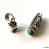 N3968d Pendentif funéraire Argent 925 massif Et Turquoise bleue - Bijoux funéraires en ligne Ninanina
