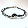 N3977 Bracelet yin yang homme et femme émaillé cordon cuir - Bijoux Bracelets Hommes en ligne Ninanina