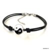 N3977b Bracelet yin yang homme et femme émaillé cordon cuir - Bijoux Bracelets en ligne Ninanina