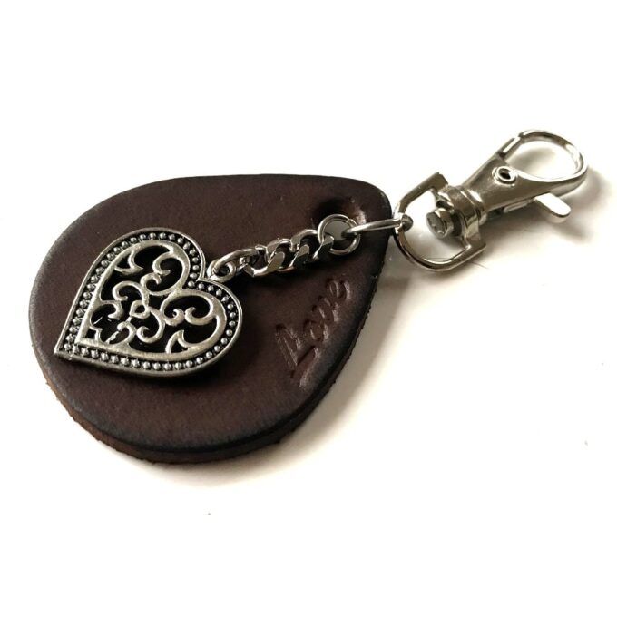 N3989a Bijou de sac femme cuir marron gravé LOVE - Accessoires en ligne Ninanina