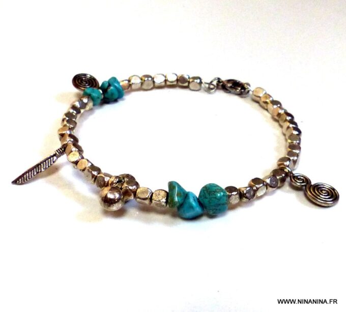 N4007e_Bracelet_femme_metal_argente_turquoises_naturelles_NINANINA