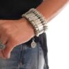 N4049a Bracelet gitan femme argenté manchette style turc - Bijoux Bracelets en ligne Ninanina