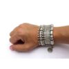 N4049c Bracelet gitan femme argenté manchette style turc - Bijoux Bracelets en ligne Ninanina