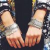 N4049y Bracelet gitan femme argenté manchette style turc - Bijoux Bracelets en ligne Ninanina